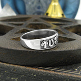 Good Luck Symbols Four-Leaf Clover Number 7 Horseshoe Heart Elephant Mushroom Band Ring Oxidized | Woot & Hammy